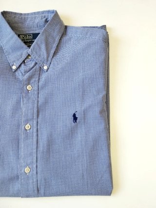 Camisa Ralph Lauren cuadros azul y blanco