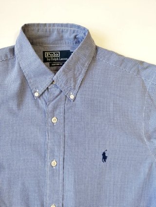 Camisa Ralph Lauren cuadros azul y blanco
