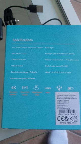 Action Cam 4K Ultra HD 12MP Impermeabile