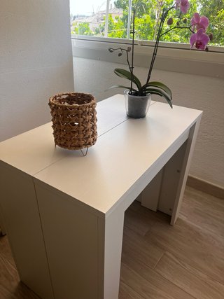 Mesa de comedor extensible de madera