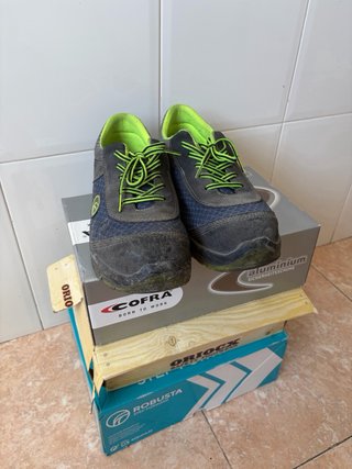 4 Pares Zapatos Trabajo Gris/Verde