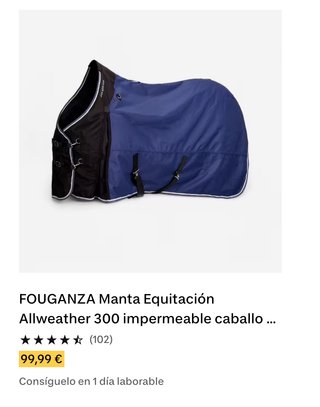 Manta Equitación Fouganza ALLWEATHER 300