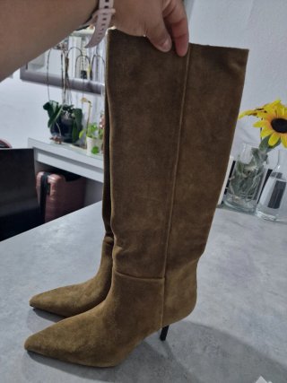 Botas de tacón Zara marrones