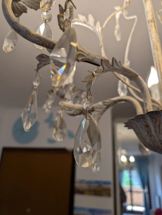 Coppia di lampadari Candelabri Shabby Chic Metallo