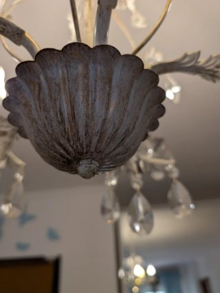 Coppia di lampadari Candelabri Shabby Chic Metallo