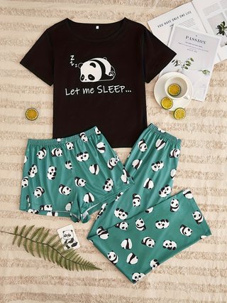 Pijama 3 piezas mujer talla M