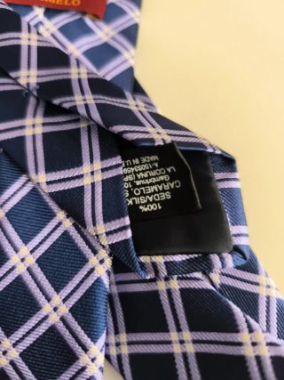 Corbata Caramelo Cuadros Azul y Lila