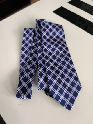 Corbata Caramelo Cuadros Azul y Lila