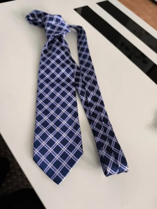 Corbata Caramelo Cuadros Azul y Lila