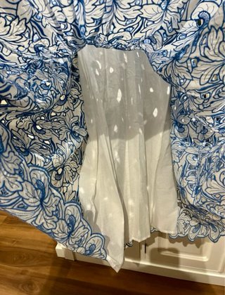 Vestido Pedro del Hierro azul blanco con etiqueta