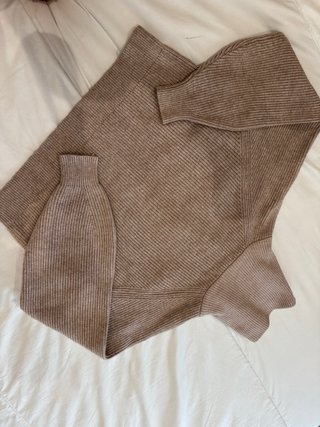Jersey de punto marrón cremallera talla XS