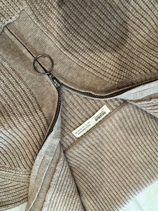 Jersey de punto marrón cremallera talla XS