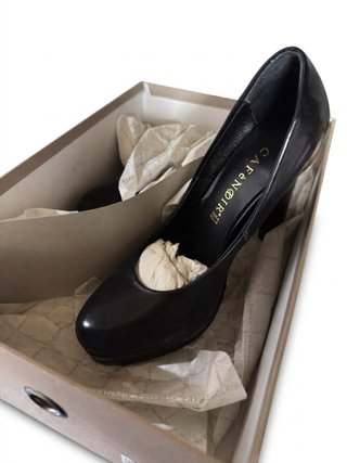 black platform heels vintage real leather