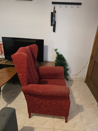 Pareja Butacas Rojas Vintage Tela