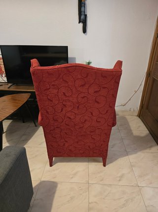 Pareja Butacas Rojas Vintage Tela
