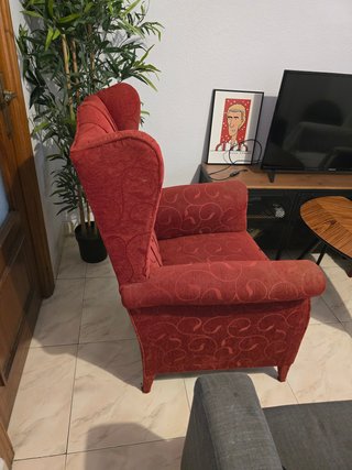 Pareja Butacas Rojas Vintage Tela