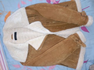 Cazadora Zara borreguito y piel marrón