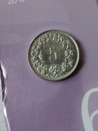 Moneda Suiza 5 Rappen 1964