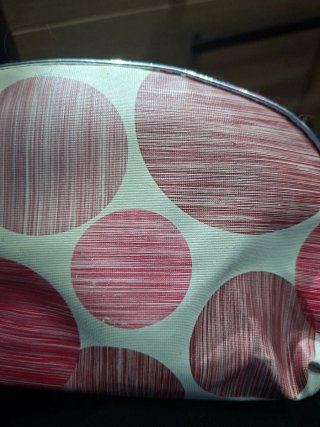 Neceser estampado lunares rosa y blanco
