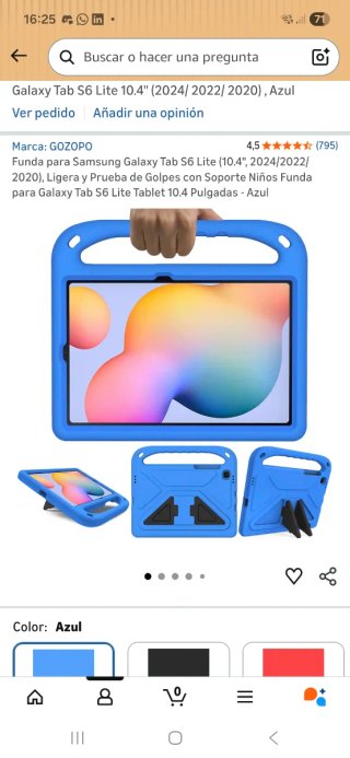 Funda Samsung Galaxy Tab S6 Lite Azul