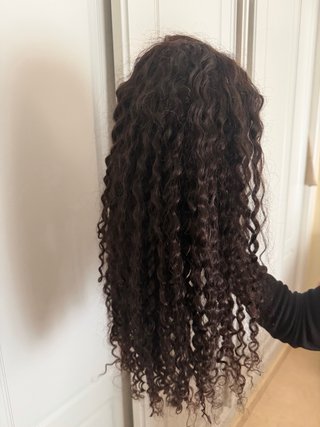 Peluca pelo real para cortar y peinar rizada