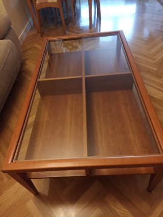 Mesa de centro madera y cristal