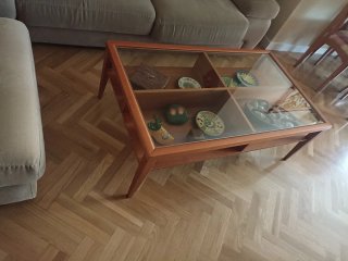 Mesa de centro madera y cristal