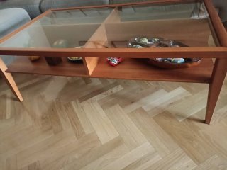 Mesa de centro madera y cristal