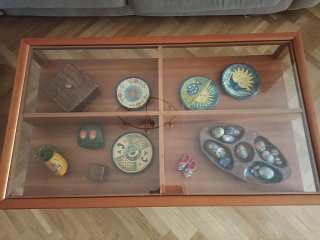 Mesa de centro madera y cristal