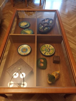 Mesa de centro madera y cristal