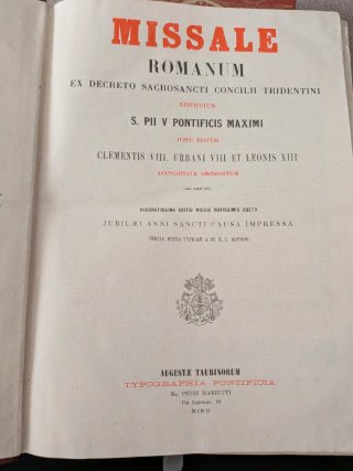 Messale romano in latino del 1902