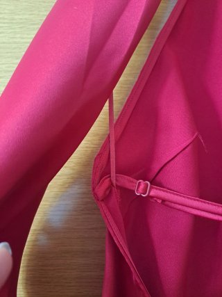 Vestido Largo Satén Zara Rojo