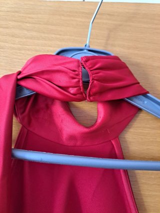 Vestido Largo Satén Zara Rojo