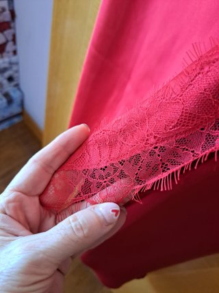 Vestido Largo Satén Zara Rojo