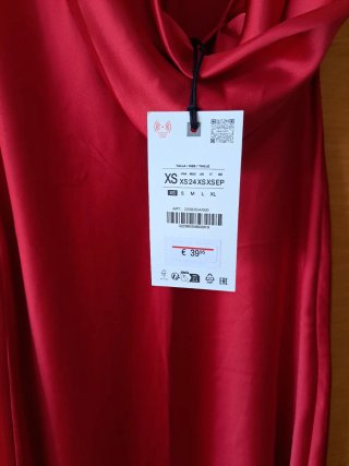Vestido Largo Satén Zara Rojo