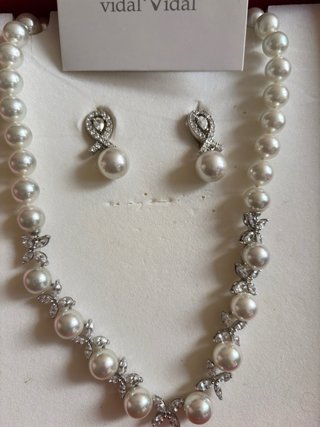 Collar y pendientes Majorica PLATA