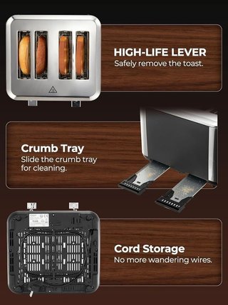 Tostadora inteligente 4 rebanadas inox NUEVO