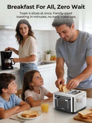 Tostadora inteligente 4 rebanadas inox NUEVO