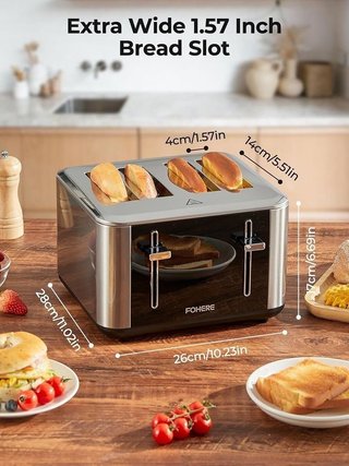 Tostadora inteligente 4 rebanadas inox NUEVO