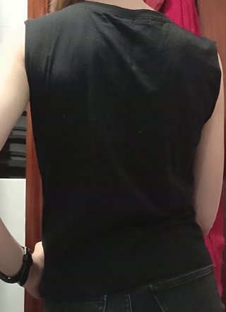 Top negro Fashion con brillitos y flecos