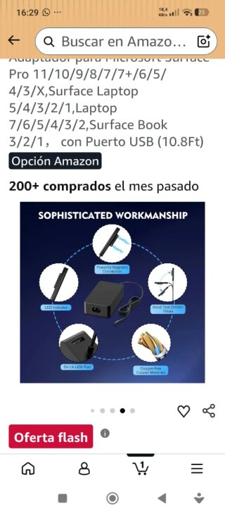 Cargador Surface Negro