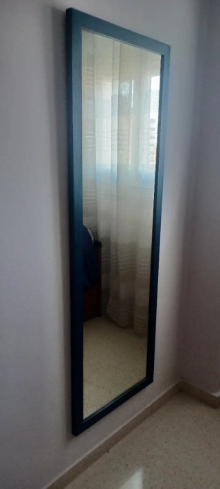 Espejo de pared grande azul