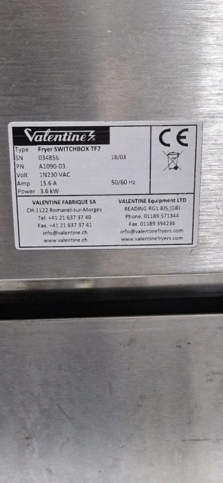 Freidora Industrial Valentine TF7 Monofásica