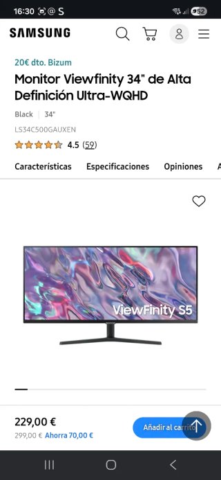Monitor Samsung Viewfinity S5 34 2K