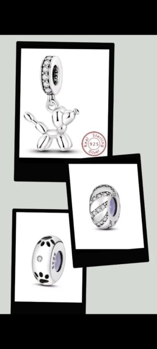 Lote 5 Charms Plata Ley 925