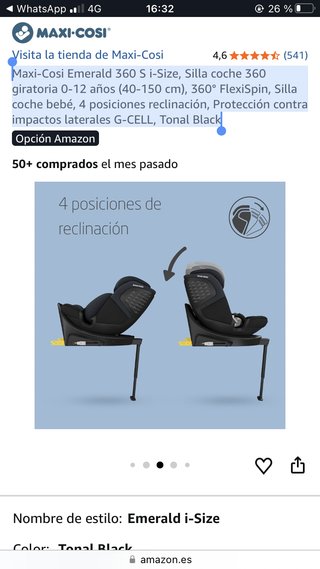 Maxi-Cosi Emerald 360 Silla Coche i-Size