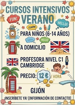 INGLÉS CLASES PARTICULARES VERANO EN GIJÓN