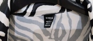Camicia corta Shein stampa zebrata nodo