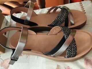Sandalias Senda Talla 39 Negro/Plata