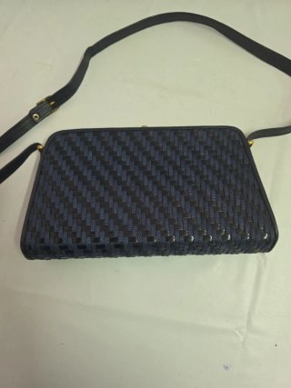 Borsetta vintage midollino blu anni 70